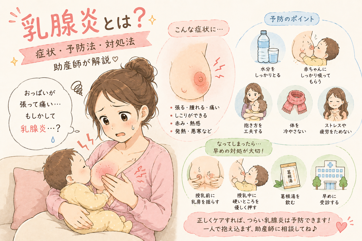 乳腺炎とは？症状・予防法・対処法【助産師が解説】