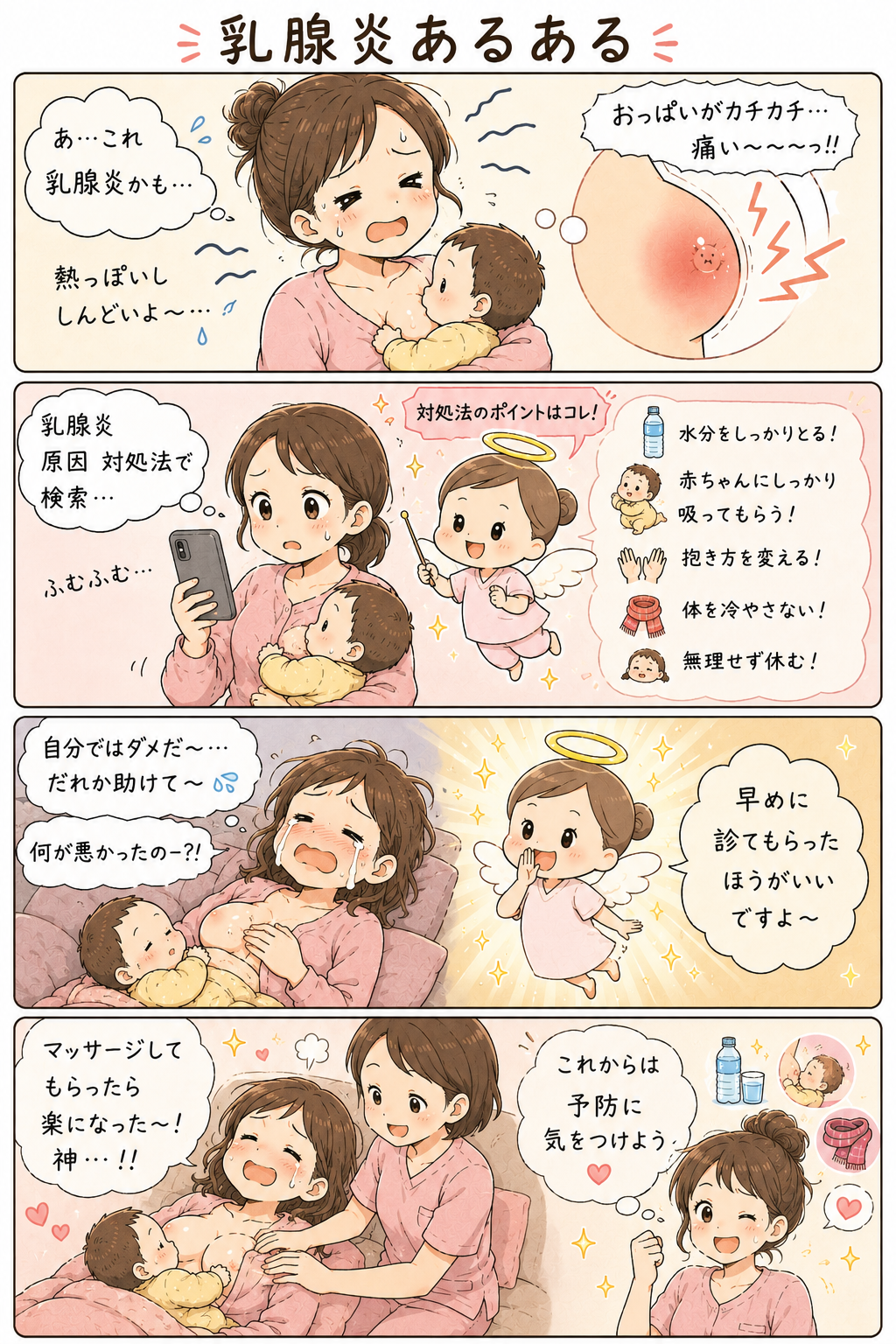 乳腺炎 4コマ漫画