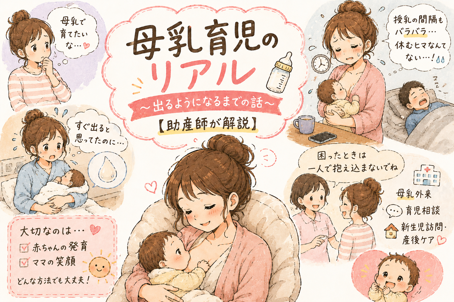 母乳育児のリアル〜出るようになるまでの話〜【助産師が解説】