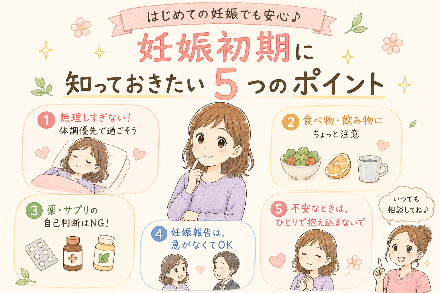 【初めての妊娠でも安心】妊娠初期に知っておきたい5つのポイント