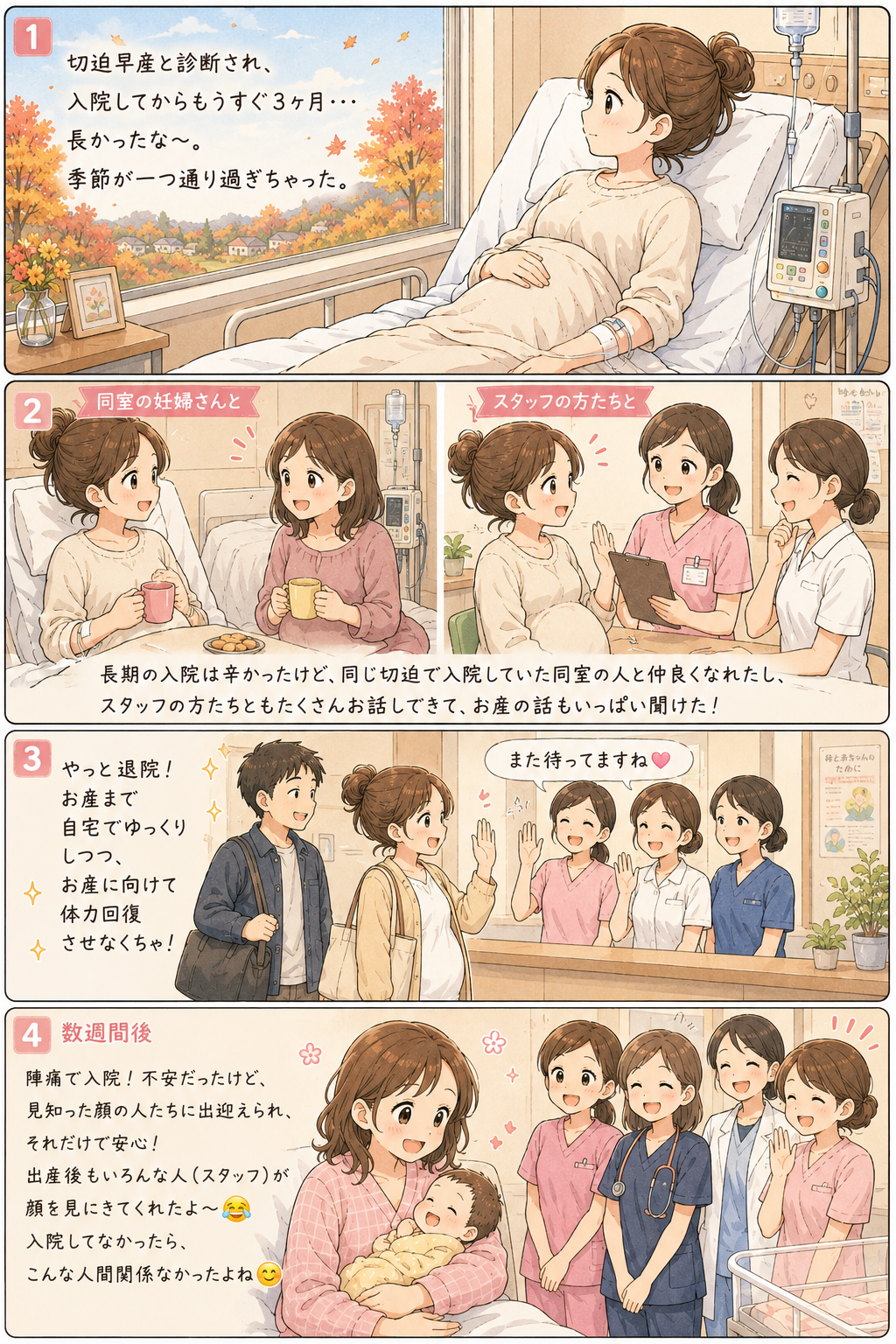 切迫早産 4コマ漫画