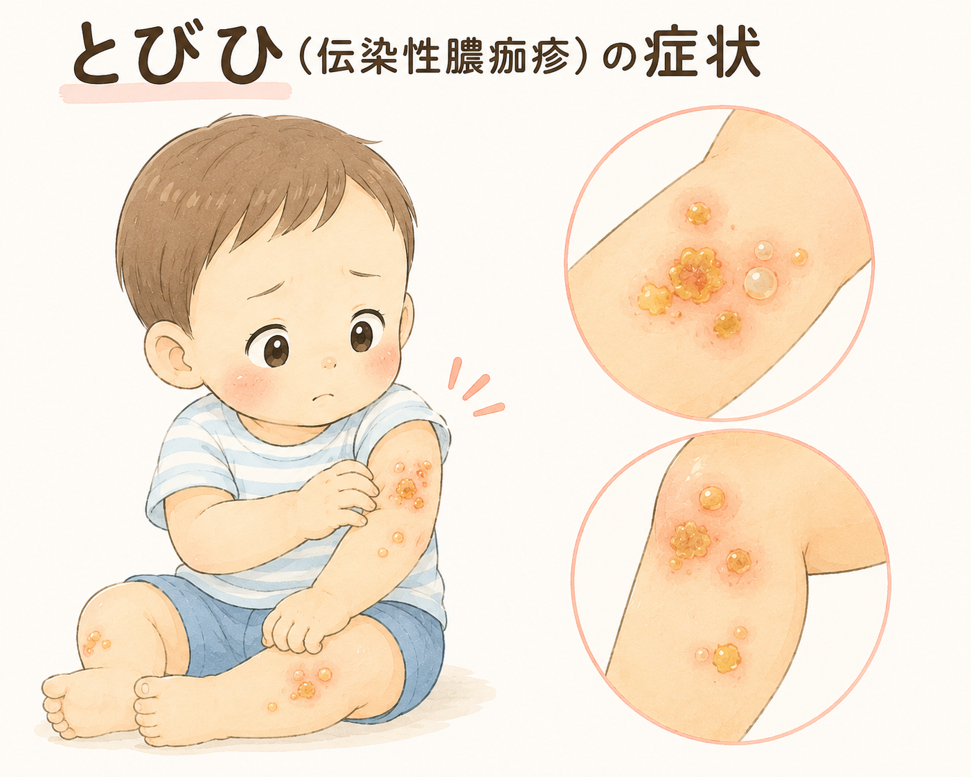 とびひ(伝染性膿痂疹)のイラスト