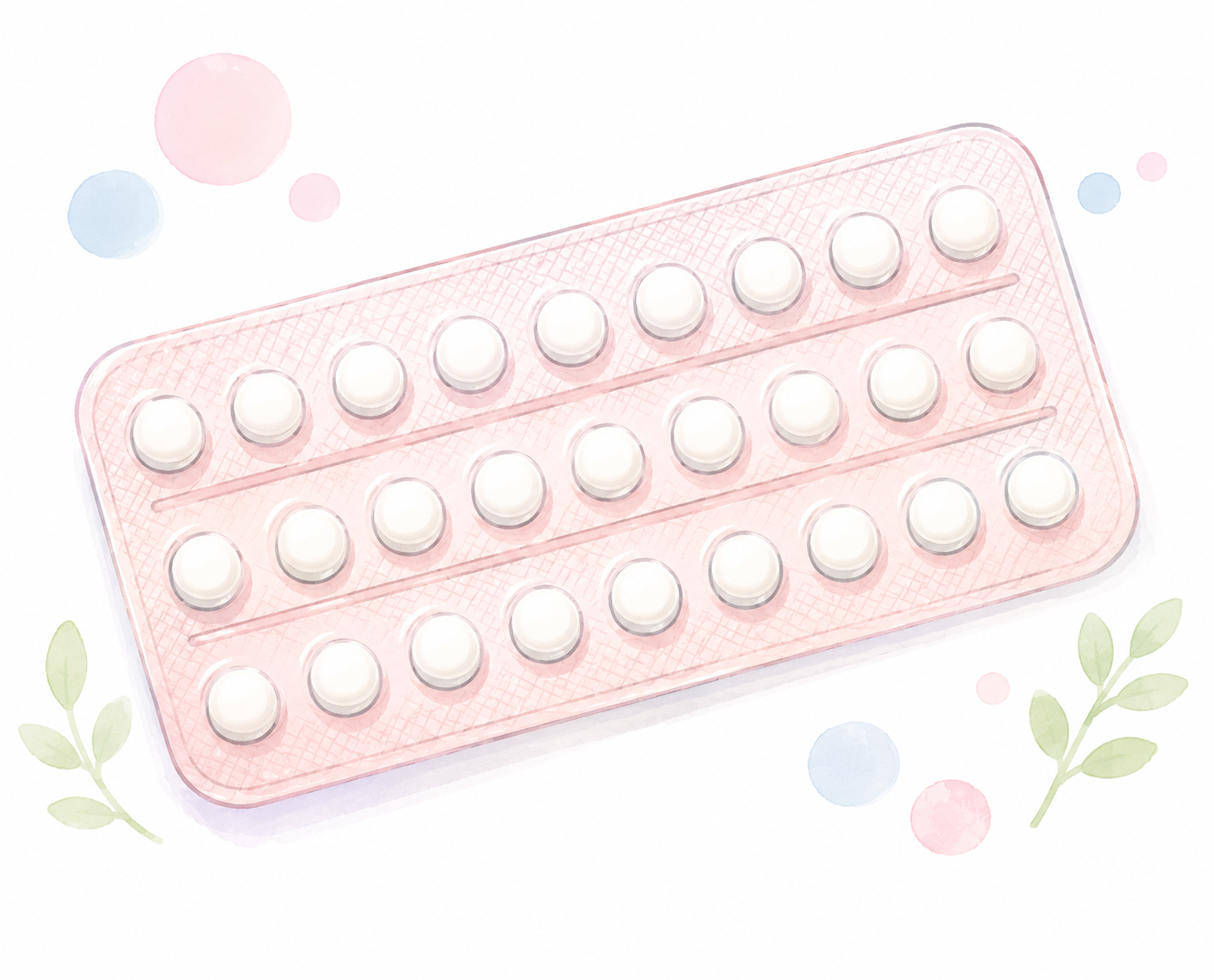 低用量ピル（合剤）のシートのイラスト。錠剤が並んでいる
