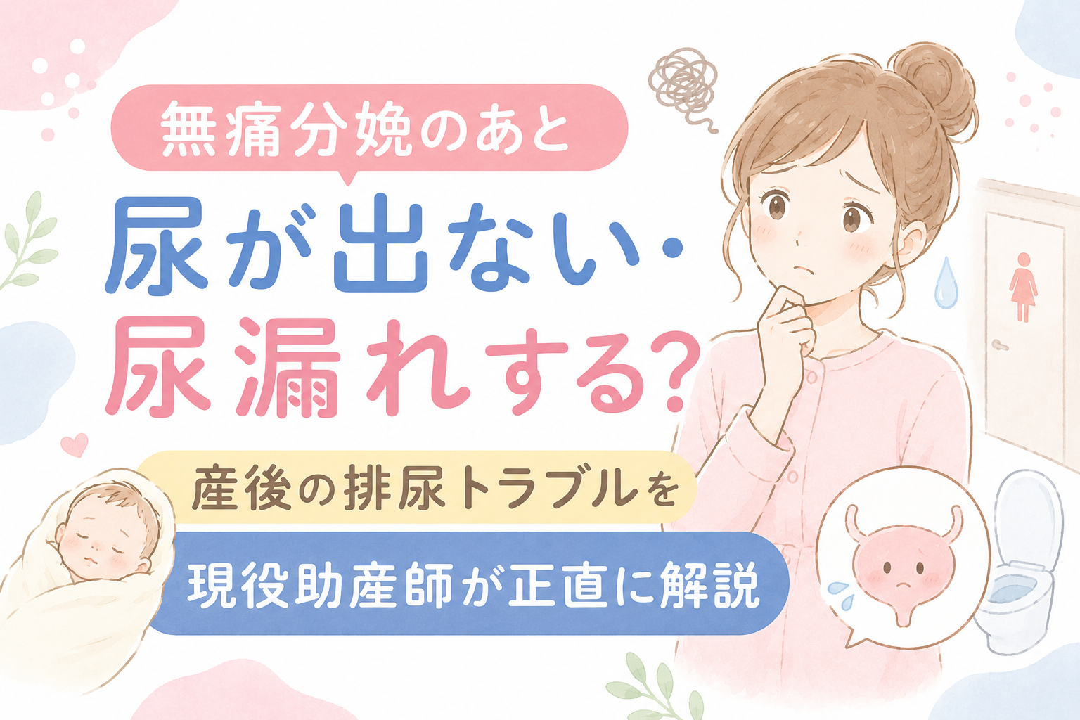 無痛分娩のあと尿が出ない・尿漏れする？産後の排尿トラブルを現役助産師が正直に解説