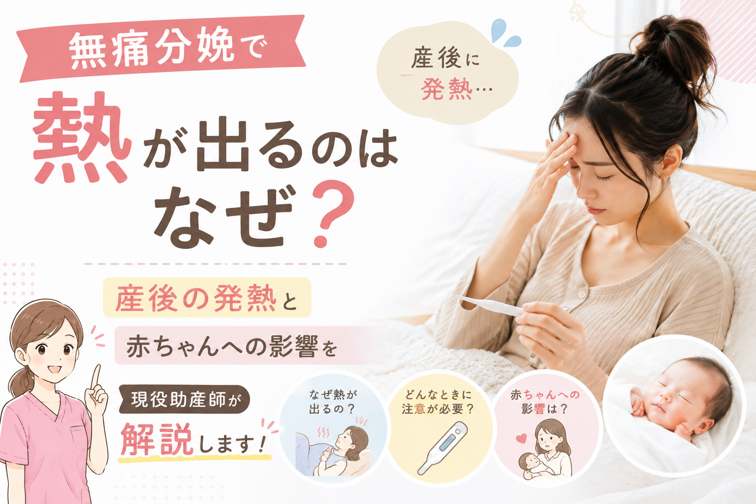 無痛分娩で熱が出るのはなぜ？産後の発熱と赤ちゃんへの影響を現役助産師が解説