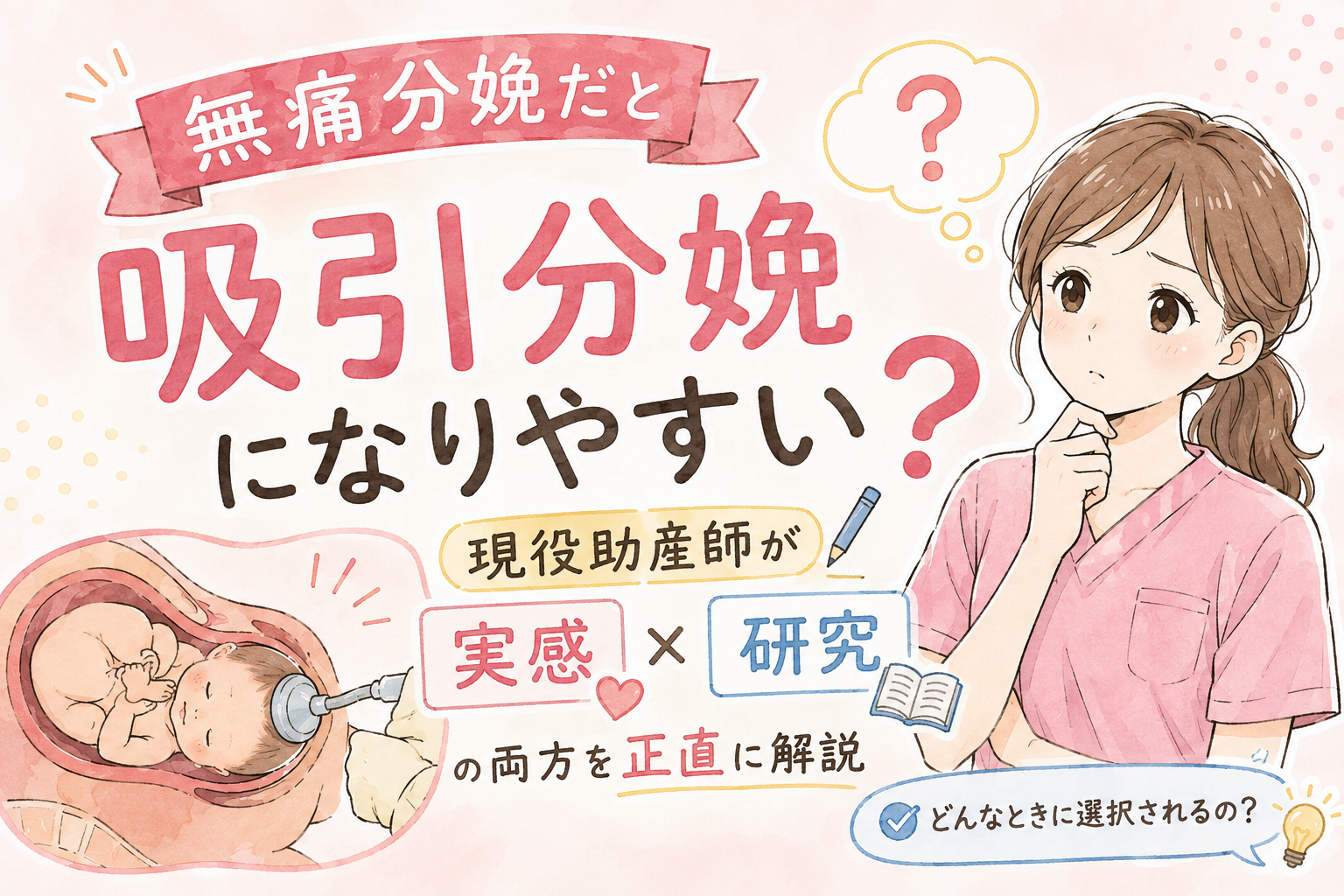 無痛分娩だと吸引分娩になりやすい？現役助産師が実感と研究の両方を正直に解説
